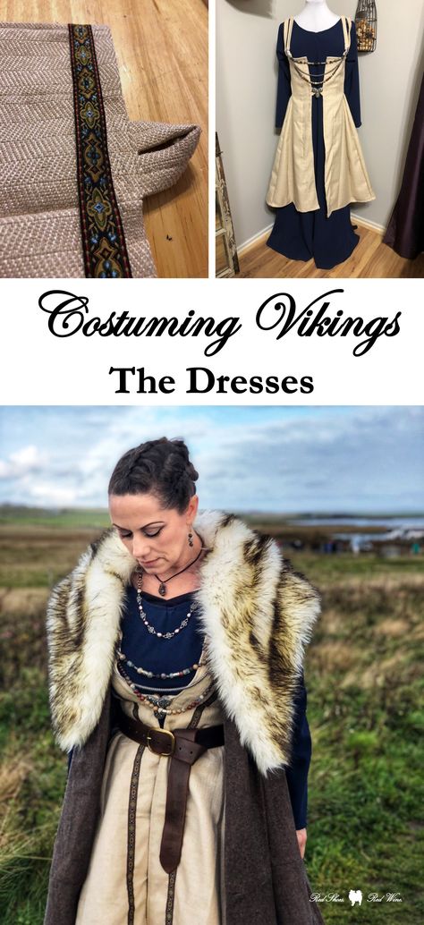 Viking Costume Inspiration, Diy Celtic Costume, Viking Garb Womens, Viking Priestess Costume, Viking Princess Costume, Medival Costumes Diy, Diy Viking Costume Woman Easy, Traditional Viking Women Clothing, Viking Dress Woman