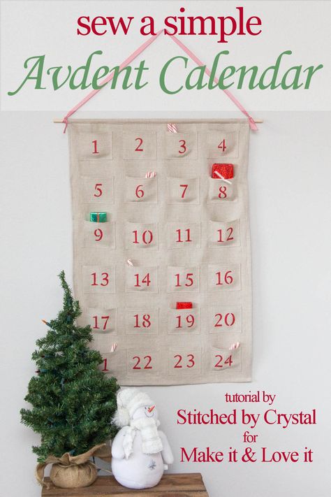 Simple Advent Calendar, Burlap Christmas Stockings, Simple Christmas Decor, Diy Advent Calendar, Burlap Christmas, Holiday Mood, Christmas Advent Calendar, Christmas Advent, Christmas Birthday