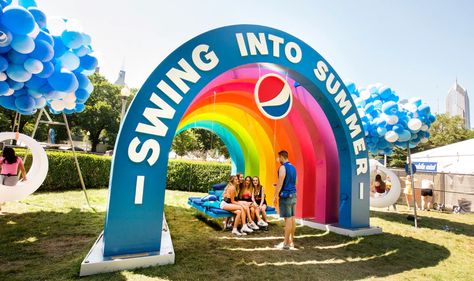 Brand Activation Ideas, Giant Props, Activation Ideas, Event Entrance, Brand Activation, Grant Park, Experiential Marketing, Event Branding, Pride Rainbow