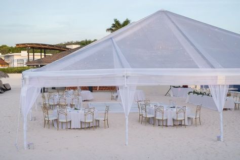 Tent Beach Wedding, Beach Reception, Beach Wedding Reception, Wedding 2024, Blue Water, Beach Wedding, Gazebo, Wedding Reception, Tent