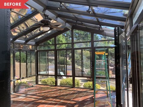 Sunroom Open Windows, All Glass Sunroom, Solarium Room Sunroom Addition, Shannon Williams, Modern Sunroom, Glass Sunroom, Sunroom Remodel, Jacuzzi Room, All Season Room