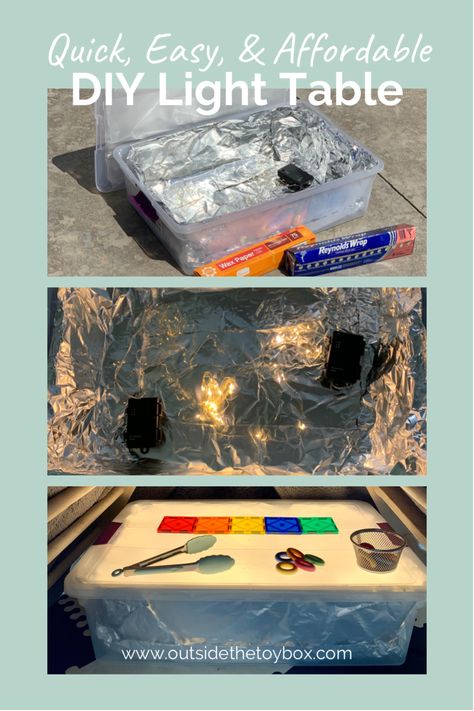 Light Table For Kids, Kids Play Area Indoor, Diy Light Table, Light Box Diy, Light Science, Diy Preschool, Diy Table Top, Sensory Ideas, Sensory Lights