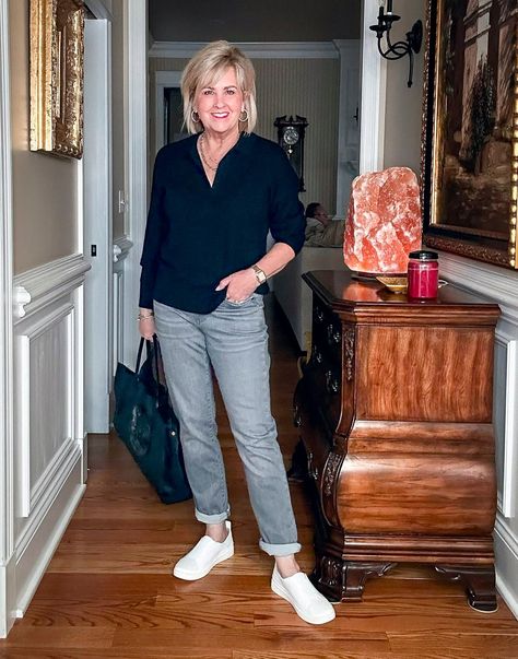 Over 50 Fashion Blogger, Tania Stephens is styling JJill new arrivals try on haul for February25 Tania Stephens 50 Is Not Old, Womens Spring Fashion 2024, Middle Aged Women Fashion, Tania Stephens, Platform Slip Ons, 50 Is Not Old, Best Jeans For Women, Try On Haul, Boxy Sweater