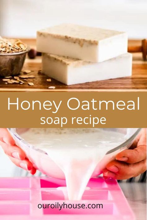 Honey oatmeal soap bars made with a melt and pour soap base are perfect for dry, sensitive skin. The simple step of adding honey and oatmeal in what would be an otherwise ordinary bar now becomes an exfoliating soap bar that smells amazing. Honey Base Soap Recipes, Honey Soap Base Recipes, Honey Almond Soap Recipe, Oatmeal Soap Bar, Diy Bath Soap Bars, Honey Oatmeal Soap Melt And Pour, Honey Oatmeal Melt And Pour Soap Recipes, Honey Melt And Pour Soap Base Recipes, Oatmeal And Honey Soap Recipe