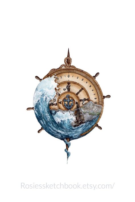 Compass Art Design, Treasure Tattoo, Compass Painting, Compass Watercolor, Nautical Drawings, Compass Art, Wall Art For Kids, Nautical Tattoo, Nautical Wall Art