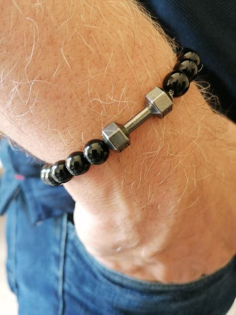 Bracelet For Guys, Bracelet Crafts, Stone Bracelet, Clay Jewelry, Bracelets For Men, Beaded Bracelet, Mens Bracelet, Beaded Bracelets, Bracelet