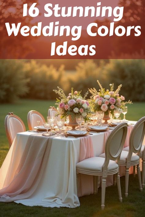 Did you know that choosing the perfect wedding colors can transform your big day into a fairytale? Dive into the latest trends in wedding palettes, from classic white to bold hues, and discover how to make your celebration pop. Our article with 16 stunning photos will inspire your wedding theme, bringing your dream to life with vibrant accent ideas and harmonious blends. Don't miss out on the secrets to a standout wedding! Best Wedding Colors Combinations, 2025 Wedding Trends Color Schemes, Wedding Colors For 2023, Trendy Wedding Colors, Elegant Wedding Colors, Wedding Palettes, Classic White Wedding, Wedding Colors Ideas, Romantic Theme Wedding