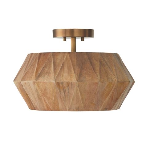 Nadeau 1-Light Semi-Flush - 15"W x 10.75"H - Bed Bath & Beyond - 40369399 Capital Lighting Fixture, Geometric Textures, Capital Lighting, Semi Flush Ceiling Lights, Wood Shades, Ceiling Fan Chandelier, Semi Flush Mount Lighting, Geometric Pendant, Flush Ceiling Lights