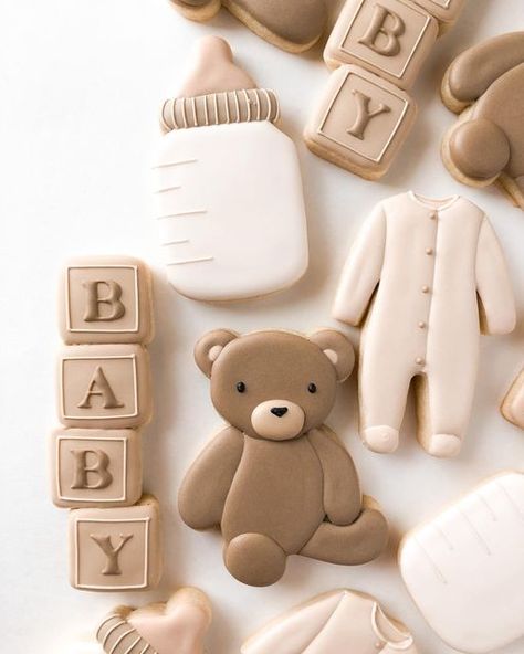 Baby Boy Cookies, Kate Baby, Idee Babyshower, Baby Shower Theme Decorations, Baby Event, My Love Language, Baby Gender Reveal Party, Bear Theme, Teddy Bear Baby Shower