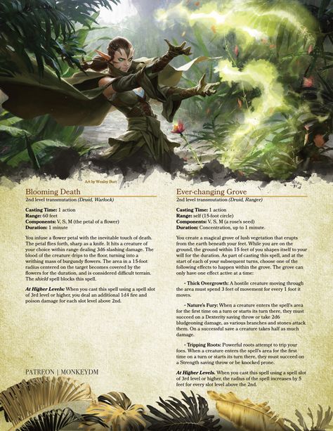 Dnd Earth Spells, Dnd Druid Spells, Dungeons And Dragons Spells, Druid Homebrew Spells, Druid Subclasses 5e, Druid Spells 5e, D&d Spells, Evil Druid, Druid Spells