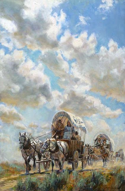 Jeremy Winborg Art:  Rolling West Western Artwork, Wilde Westen, Mary Cassatt, Western Paintings, West Art, Covered Wagon, Cowboy Art, Mountain Man, American West