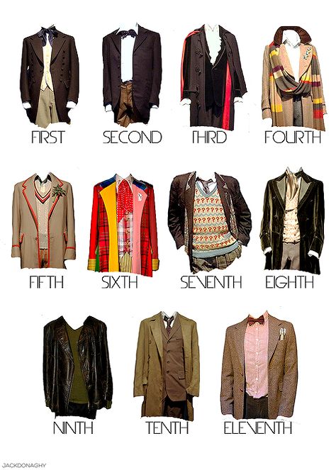 the Doctors Dr Who Costume, Doctor Who Outfits, Doctor Who Costumes, Doctor Who Cosplay, Doctor Outfit, Tv Doctors, Geek Life, Wibbly Wobbly Timey Wimey Stuff, Time Lords