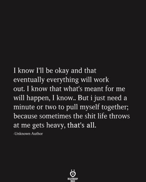 I'll Be Okay, Ill Be Okay, Quotes For Me, Life Quotes Love, Quotes Deep Feelings, Be Okay, Thought Quotes, Deep Thought, Self Love Quotes