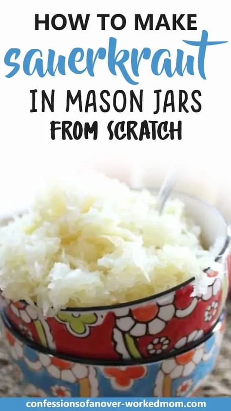 Diy Sauerkraut How To Make, How To Can Sauerkraut Mason Jars, How To Make Sour Kraut In Jars, Making Sour Kraut In Jars, Making Sauerkraut In Quart Jars, Sour Crout, Homemade Sourkraut, Canning Sauerkraut, Sourcrout Recipes