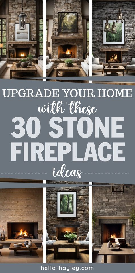 30 Stone Fireplace Ideas for Your Home Upgrade Fireplace Makeover With Stone, Dark Stone Fireplace Ideas, Dry Stacked Stone Fireplace, Stone Fireplace Gas Insert, Stone Fireplace Hearth Ideas, Fireplace Rock Ideas, Stone Fireplace Ideas Living Rooms, Stone Veneer Gas Fireplace, Vent Free Gas Fireplace Stone