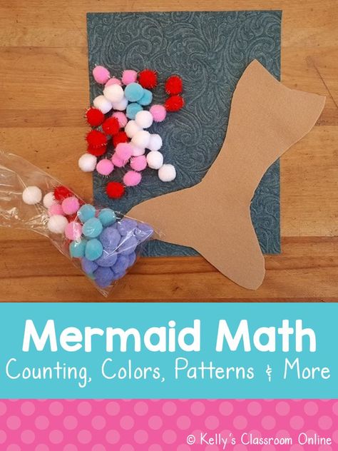 Fairytale Math Activities Preschool, Mermaid Crafts For Preschoolers, Mermaid Art For Preschool, Mermaid Learning Activities, Mermaid Prek Activities, Pirates And Mermaids Preschool Activities, Mermaid Math Preschool, Math Ocean Activities Preschool, Preschool Mermaid Craft