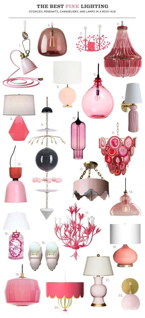 The Best Pink Lighting | Making it Lovely | Bloglovin’ Multicolored Pendant Lights, Pink Glass Light Fixture, Pink Light Fixtures, Pink Glass Pendant Light, Pink Light Fixture, Pink Chandeliers, Colorful Condo, Barbie Interior, Sea Warrior