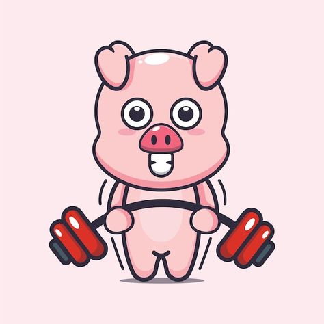 Logo Crossfit, Gym Art, Gym Logo, Logo Tshirt, Fitness Art, Cartoon Background, Pigs, Macarons, Tshirt Logo