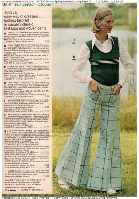 1973 JCPenney Spring Summer Catalog, Page 16 - Catalogs & Wishbooks 70s Bell Bottoms Outfits, 70s Fashion Pants, Fashion In The 60s, Vintage Sweater Outfit, Early 70s Fashion, Flare Pants Outfits, 1970s Fashion Women, Crazy Pants, 70s Women Fashion