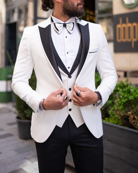 Pure elegance, unparalleled style. 🔍Pearl Elite White Tuxedo(Check Link in Bio) 💼Available for order at ONLY 365 USD 🌏FREE Shipping Worldwide #EliteFashion #WhiteTuxedo #UnmatchedElegance #FormalWear #DapperStyle #SophisticatedLook #SharpDressedMan #EventReady #LuxuryAttire #FashionForward #ModernGentleman Italian Groom Suit, Kid Tuxedo, Wedding Tux, White Italian, White Tuxedo, Tuxedo Suit, Tuxedo Jacket, Groom Suit, Blazer Vest