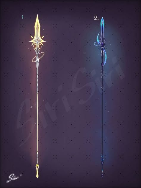 Anime Spear Concept Design, Spears Design Anime, Fantasy Spear Design, Magic Spear Concept Art, Fantasy Spear Concept Design, Fantasy Polearm, Spear Designs Art, Polearm Character Art, Spear Concept Design