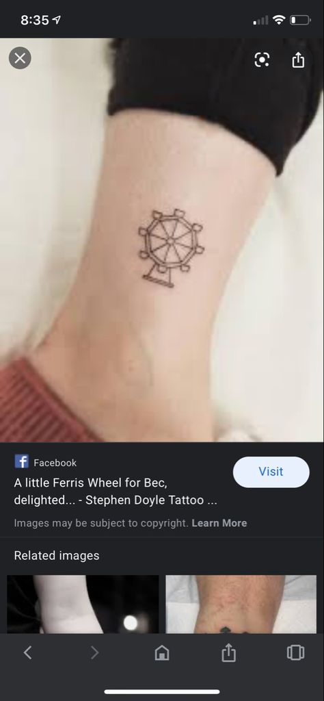 Ferris Wheel Tattoo Simple, Small Ferris Wheel, Ferris Wheel Tattoo, 2023 Tattoo Ideas, Wheel Tattoo, 2023 Tattoo, Cute Matching Tattoos, Traditional Tattoo Art, Line Art Tattoos