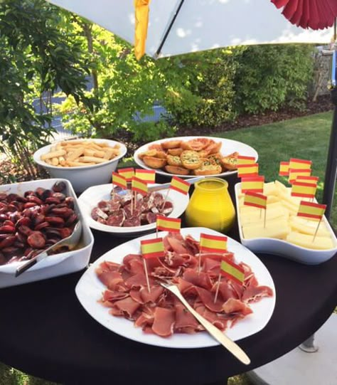 Spain Theme Party, Spain Party, Appetizers Table, 80th Birthday Party, 80th Birthday, 70th Birthday, Party Themes, Birthday Parties, Party Ideas