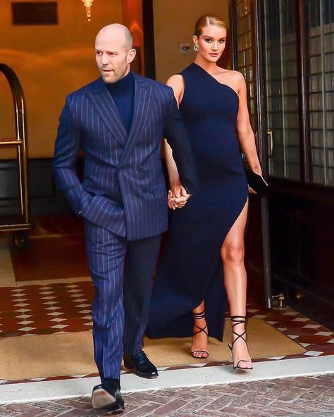 How To: Get The Jason Statham Style Look - Boss Hunting Rosie And Jason, Jason Statham And Rosie, Bald Look, Jason Statham, Huntington Whiteley, Mens Fashion Classy, Rosie Huntington Whiteley, Classy Casual, Favorite Actors