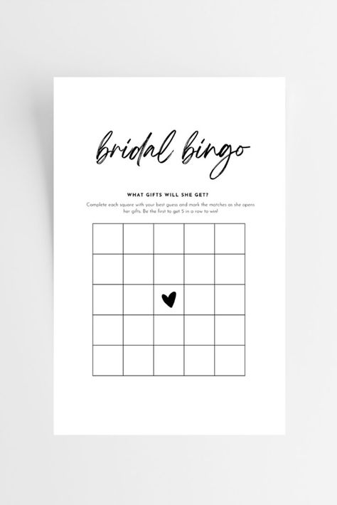 bridal shower printable bingo template Gift Bingo, Bachelorette Party Activities, Blank Bingo Cards, Gift Opening, Bridal Shower Bingo, Bingo Template, Bridal Bingo, Printable Bridal Shower Games, Bingo Card