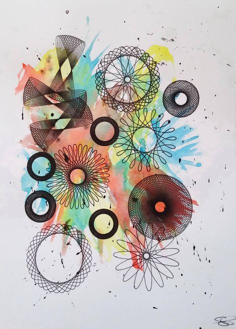 Spirograph Art #2 by SarahZaz Spirograph Art Ideas, Spirograph Design, Spirograph Art, Art 2023, Pendulum Clock, Fashion Themes, Afterschool Activities, Create Diy, Zentangle Patterns