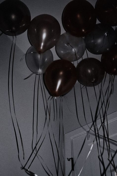 21st Birthday Aesthetic Wallpaper, Gothic Birthday Party, 21st Birthday Party Themes, Dark Vibes, Fake Photos, 20th Birthday Party, Birthday Posts, Black Balloons, Birthday Party 21