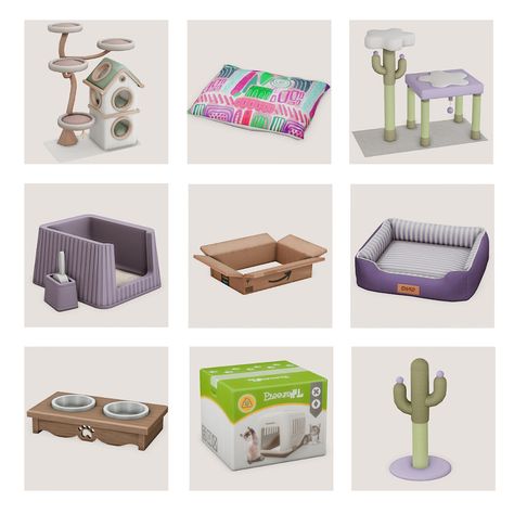 cat mom essentials ≽^• ˕ • ྀི≼ Sims 4 Free Mods, Sims Decor, Sims 4 Beds, Sims Pets, Mom Essentials, Amazon Box, Sims Packs, Free Sims 4, Tree Cat