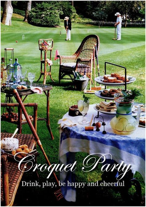 Take a stroll back to more genteel times with an elegant croquet-themed birthday party!  #birthdayparty #partyideas #party #75thBirthdayIdeas.com Croquet Party, Expressions Photography, Adult Party Themes, Outdoors Birthday Party, Lawn Party, Outdoor Birthday, Kentucky Derby Party, Summer Afternoon, Yard Games