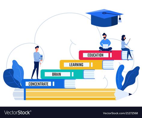 Stairs Illustration, Book Stairs, Student Cartoon, Illustration People, Man Sketch, Flat Design Illustration, Painted Stairs, Diy Stairs, Education For All