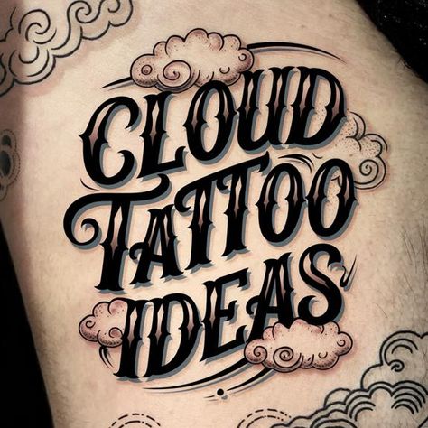 Cloud Tattoo Ideas Cloud Filler Tattoo Design, Clouds Tattoo Sleeve, Storm Tattoo For Women, Cloud Filler Tattoo, I Am The Storm Tattoo, Tattoo Background Filler Shading, Mushrooms Tattoo Design, Storm Cloud Tattoo, Nature Sleeve Tattoo