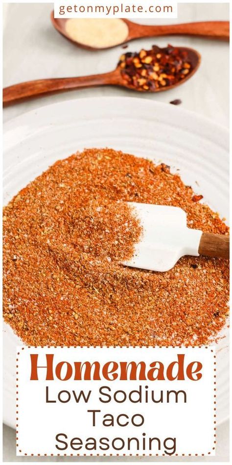 Low Sodium Taco Seasoning Recipe, Low Sodium Seasoning, Recipes Low Sodium, Low Sodium Taco Seasoning, Low Sodium Recipes Heart, Salt Free Recipes, Mild Taco Seasoning, Make Taco Seasoning, Heart Healthy Recipes Low Sodium