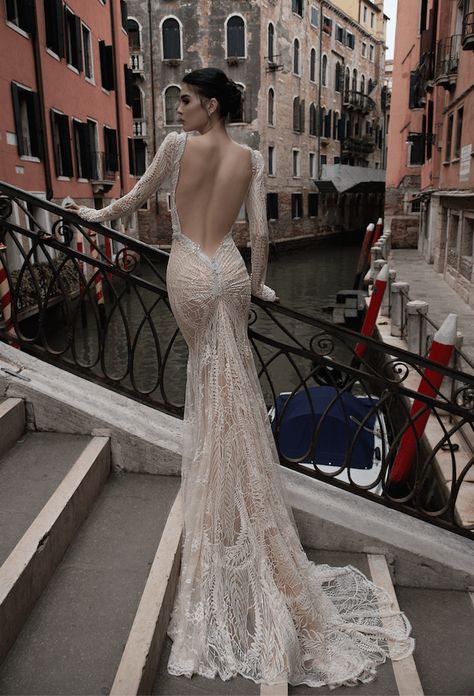 Inbal Dror Wedding Dresses, Backless Lace Wedding Dress, Inbal Dror, Open Back Wedding Dress, Trendy Wedding Dresses, Back Wedding Dress, Dream Wedding Ideas Dresses, Backless Wedding, Wedding Dress Trends