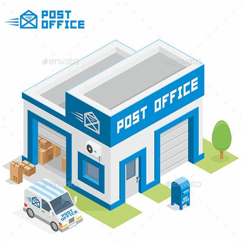 Post Office Building Post Office Minecraft, Office Minecraft, Bloxburg Town Ideas, Post Office Building, Minecraft Modern City, Minecraft City Ideas, Bloxburg Town, Apartments Exterior, Building Icon