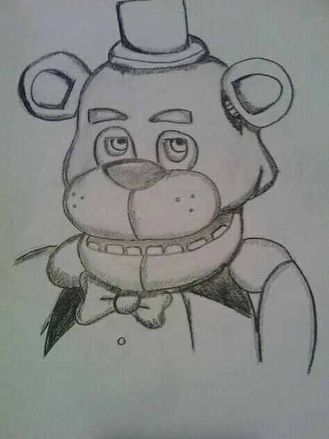 Fnaf Drawings Sketches Freddy, Drawing Fnaf Easy, Freddy Drawings Fnaf, Fnaf Pencil Drawings, Freddy Fazbear Sketch, 5 Nights At Freddys Drawing, Chica Fnaf Drawing, Fnaf Drawings Sketches Easy, Fnaf Sketches Easy