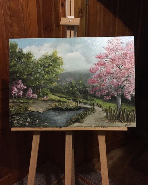 Oil Painting For Gift, Dream Oil Painting, Concept Art Tutorial, Lake Art, Landscape Art Painting, Art Painting Gallery, Inspiration Painting, Small Canvas Art, Arte Inspo