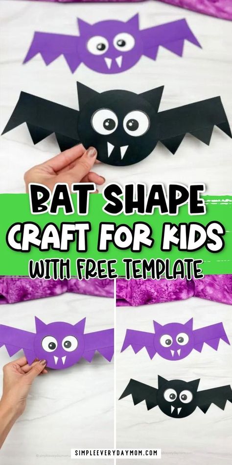 This Halloween, why not make a bat shape craft with your kids? It’s a great way for them to learn about different shapes, and they’ll have a blast doing it! Set up this shape bat activity up as a fun kids project or as part of a spooky Halloween party! Also, be sure to check out all of our Halloween crafts for kids for more ideas. Pre K Halloween Crafts, Bats Crafts Preschool, Bat Crafts, Halloween Bats Crafts, Kindergarten Craft Activities, Bat Shape, Bat Craft, Fun Halloween Games, Halloween Crafts Preschool