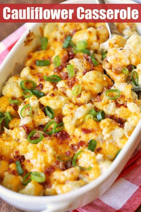 Cauliflower Casserole with Sour Cream | Healthy Recipes Blog Keto Cauliflower Casserole, Tasty Cauliflower, Cauliflower Casserole Recipes, Keto Lasagna, Cauliflower Casserole, Healthy Casseroles, Cooking Spray, Healthy Food Blogs, Keto Recipes Dinner