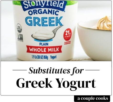 Best Greek Yogurt Substitute – A Couple Cooks Yogurt Substitute, Best Greek Yogurt, Sour Cream Substitute, Make Greek Yogurt, Greek Yogurt Pancakes, Yogurt Pancakes, Vegetarian Cookbook, Couple Cooking, Clam Recipes