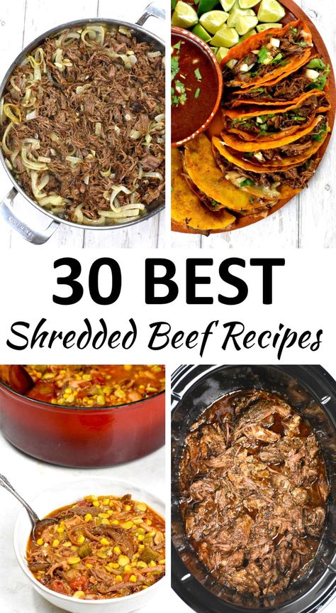 Shredded Beef Freezer Meals, Low Carb Shredded Beef Recipes, Roast Beef Ideas Meals, Shredded Beef Mexican Casserole, Healthy Shredded Beef Recipes, Meals With Shredded Beef, Leftover Mexican Shredded Beef Recipes, Pulled Beef Leftover Recipes, Shredded Beef Appetizer