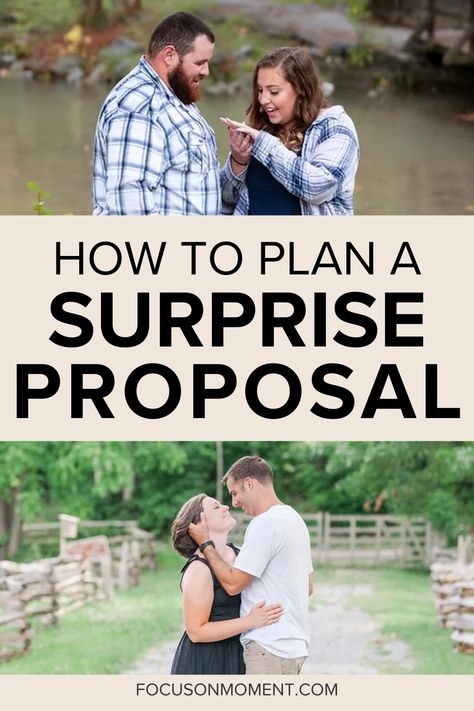 Surprise proposals are the most challenging photos to capture. They demand meticulous planning and ninja-like stealth skills. This guide offers expert tips on planning a surprise proposal from an East Tennessee wedding, engagement and surprise proposal photographer. Proposal During Photo Shoot, Private Engagement Proposal, Small Proposal Ideas, Surprise Engagement Photos, Engagement Ideas Proposal, Engagement Photos Tips, Proposal Pictures, Southwest Virginia, Proposal Planning