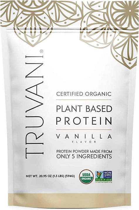 Amazon.com: Truvani Plant Based USDA Certified Organic Protein Powder, Vanilla, 20.9oz (1pk, 20 Servings) : Health & Household Truvani Protein Powder, Protein Powder Vanilla, Organic Protein Powder, Dairy Free Low Carb, Plant Protein Powder, Pea Protein Powder, Clean Protein, Plant Based Protein Powder, Best Protein Powder