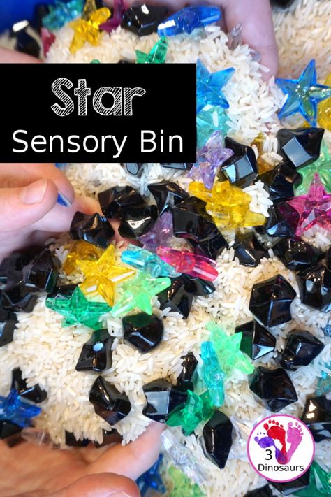 Star Sensory Bin, Sky Sensory Bin, Homeschool Preschool Curriculum Free, Star Sensory, Space Sensory Bin, Preschool Weekly Themes, Morning Basket Homeschool, Easy Activities For Toddlers, Space Sensory