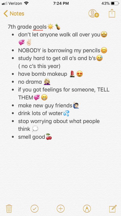 Goals For 7th Grade, Grade Goals, Middle School Survival, Back To School Hacks, Grade 7, School Survival, School Tips, No Drama, Glow Up Tips