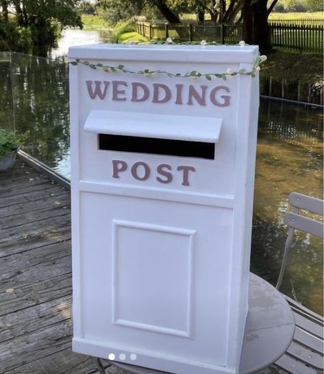 Diy Wedding Box For Cards, Wedding Letter Box Ideas, Wedding Post Box Ideas, Diy Wedding Post Box, Wedding Card Mailbox, Diy Card Box, Wedding Post Box, Wedding Post, 2025 Wedding