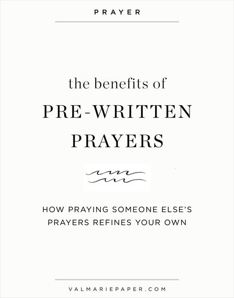 Maybe you didn’t grow up in a church where pre-written prayers were used much. Have you just assumed that prayers aren’t meaningful unless they’re in your own words? Like you’re cheating? Obviously, the state of our heart matters, but when used sincerely, pre-written prayers can blossom into some of the most passionate prayer times. Written Prayers, Sample Prayer, Prayer For Church, Paper Blog, Presence Of The Lord, Prayer Service, Spring Boards, Prayer Times, Gifts For Your Sister